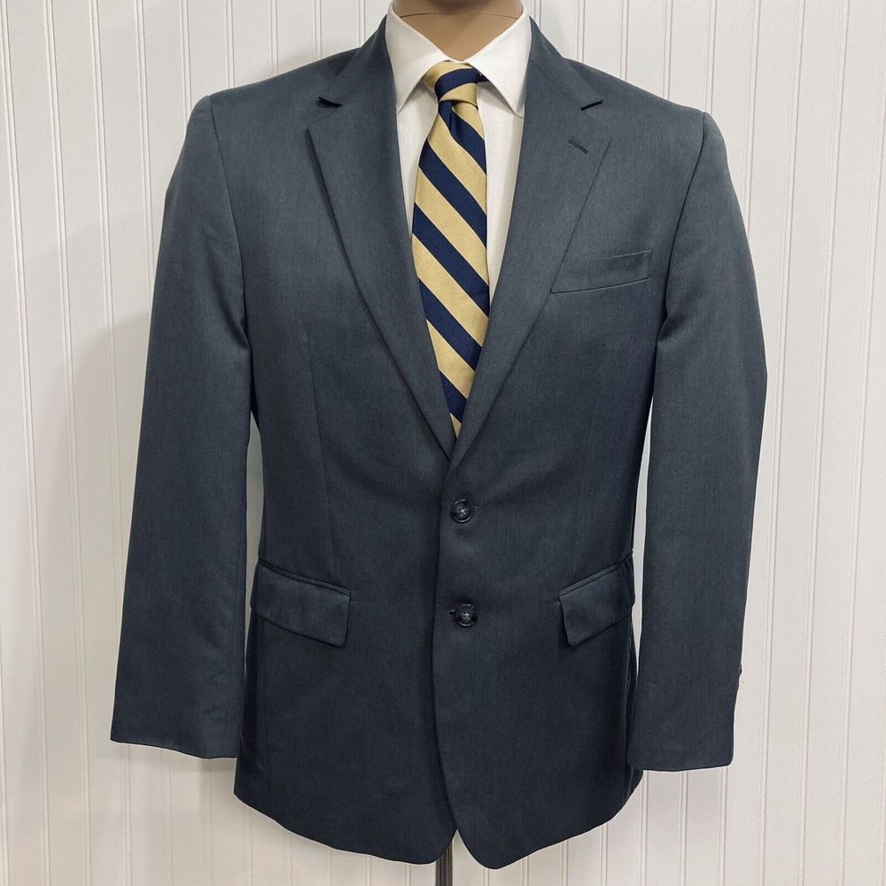 CROFT & BARROW Blazer Mens 38 Sport Coat Silver Travel Suit Jacket 38R